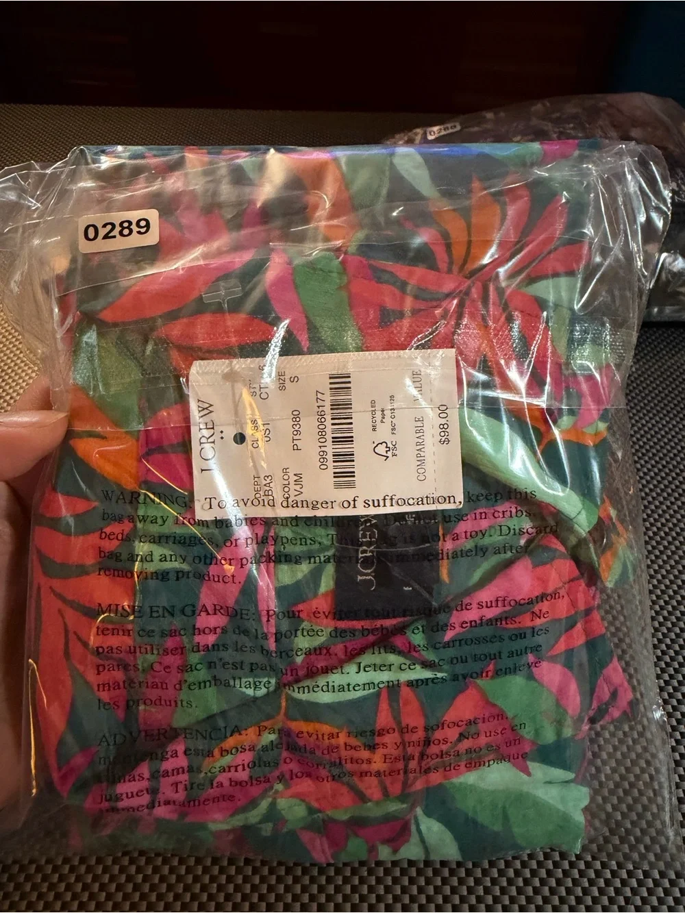 Nwot J.Crew Men’s Tropical Pink & Green Printed Button-Up Shirt size small